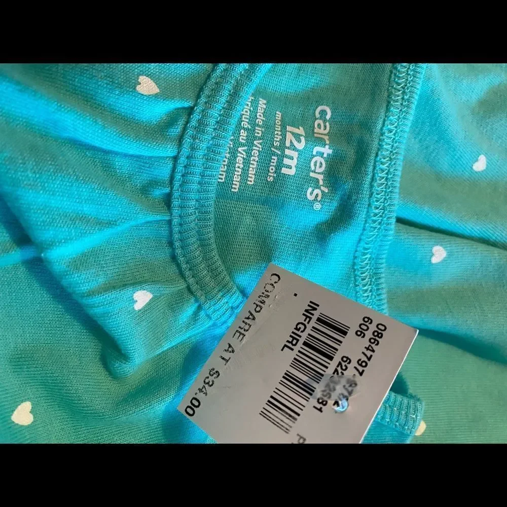 CARTER’S 12M Knit Dress with little hearts